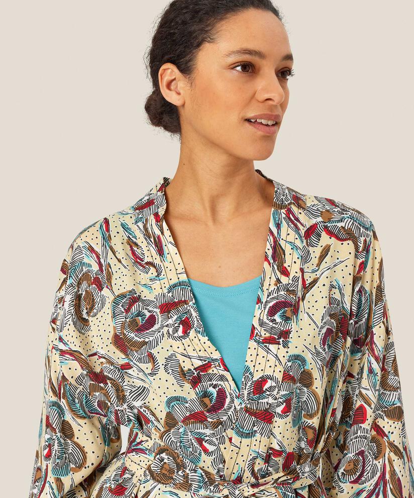 veste en viscose imprimée à manches 3/4 et ceinture, Soybean