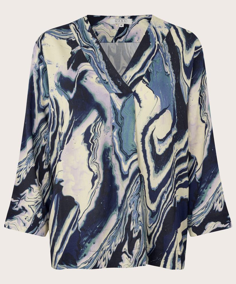 Blouse En Viscose À Col V, Wisteria