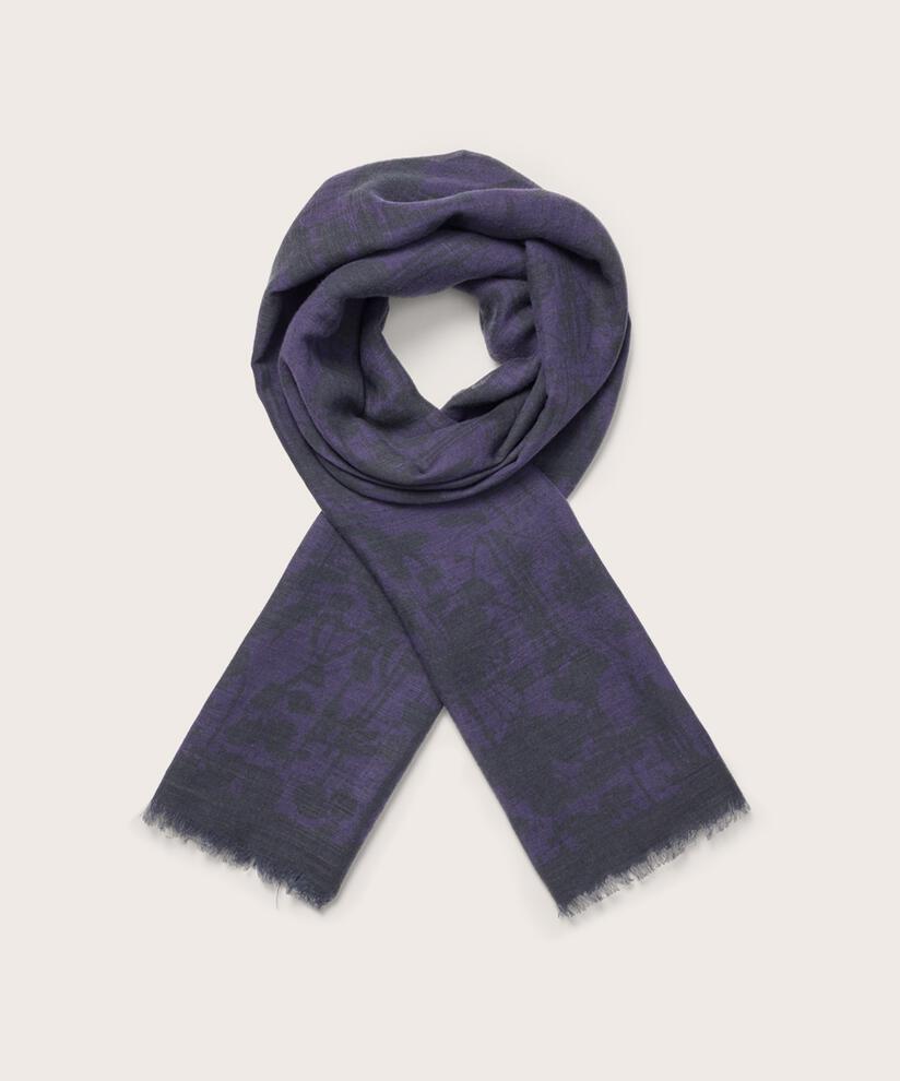écharpe en laine mélangée à motifs, Navy Blazer