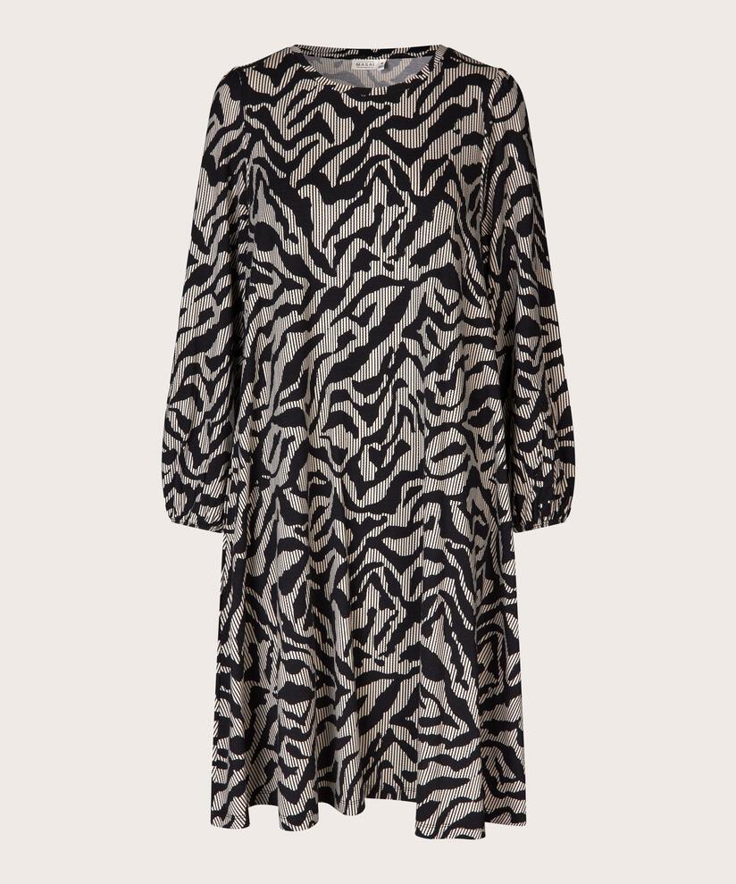 robe en jersey doux avec imprimé, Black