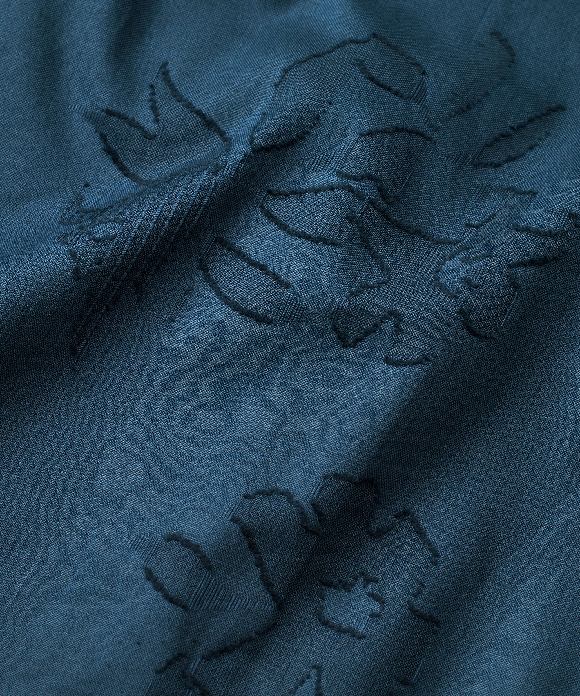 blouse en coton avec imprimé tissé et lien, Moonlit Ocean