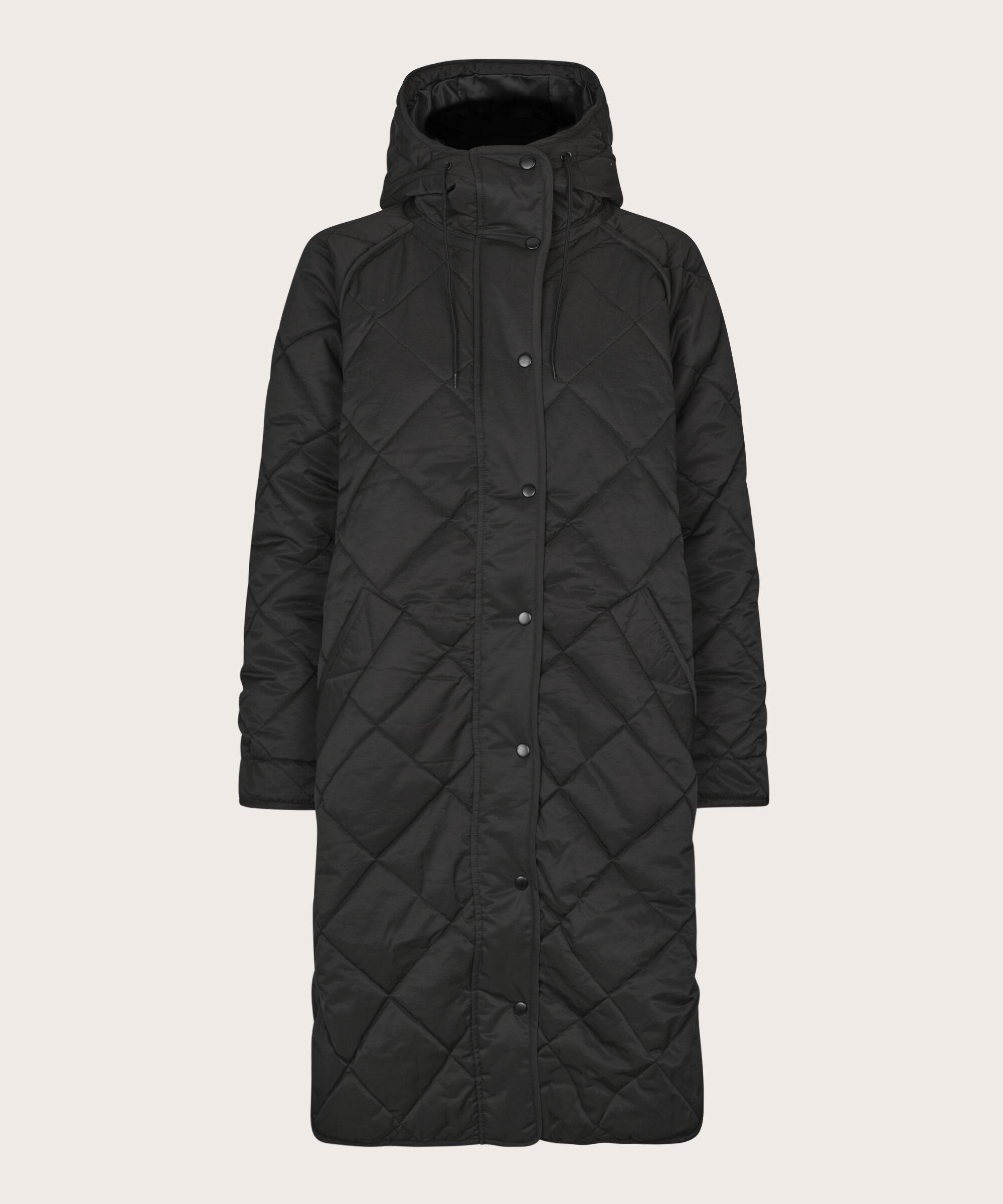 manteau matelassé à capuche, Black