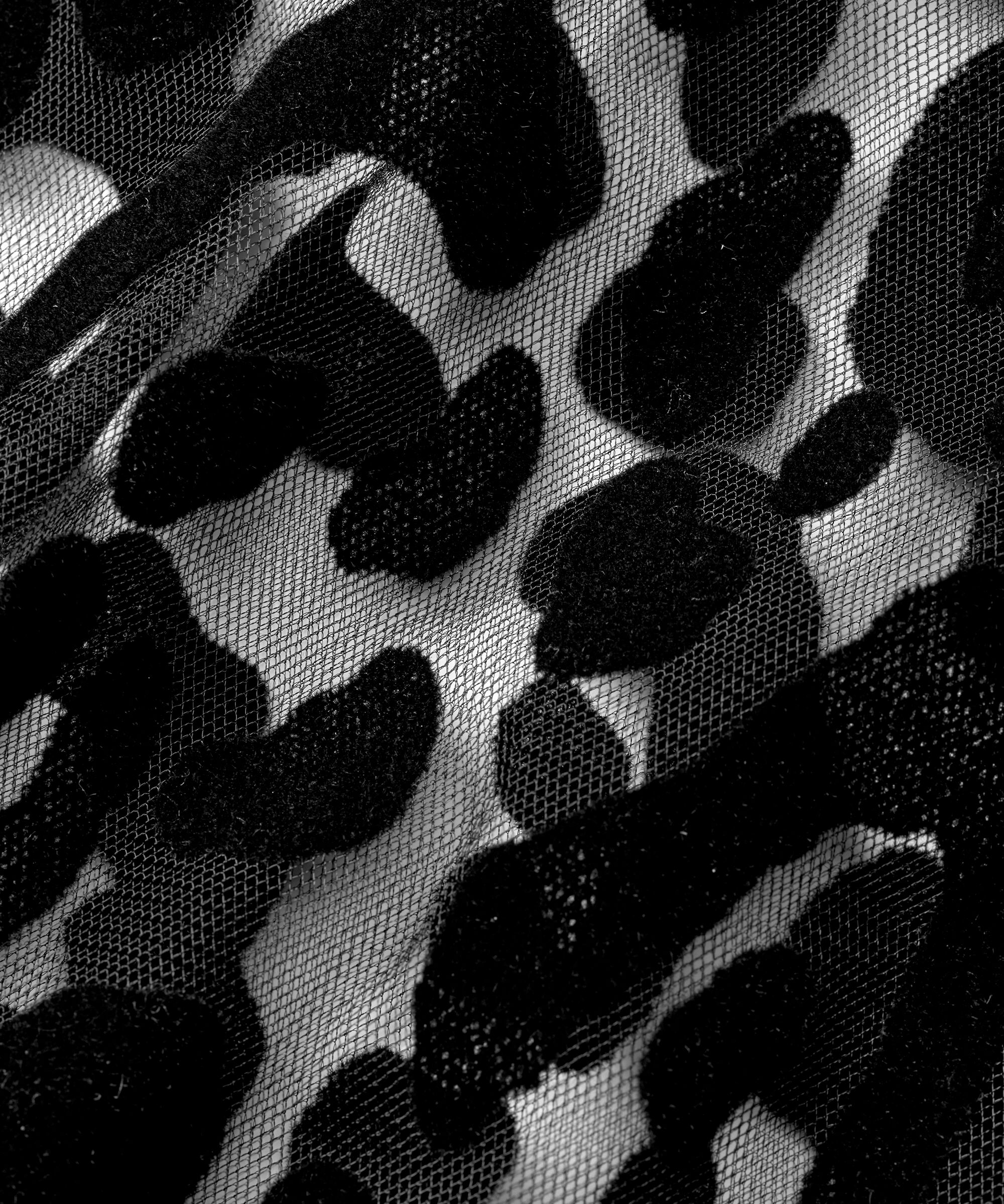 blouse en tulle doux avec motif tissé, Black