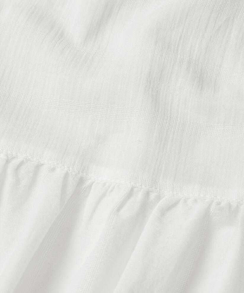 robe à manches courtes en coton léger et transparent, White