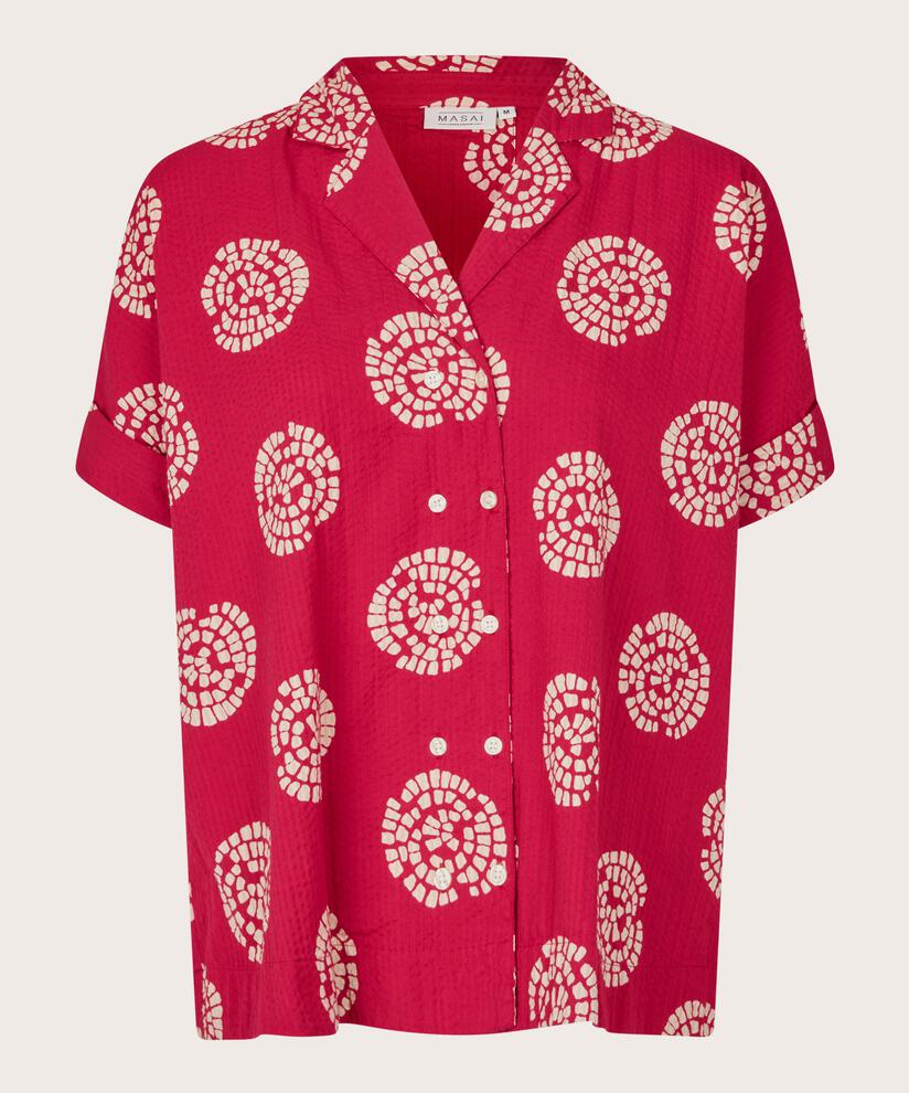 chemise en coton avec fermeture à double boutonnage, Persian Red