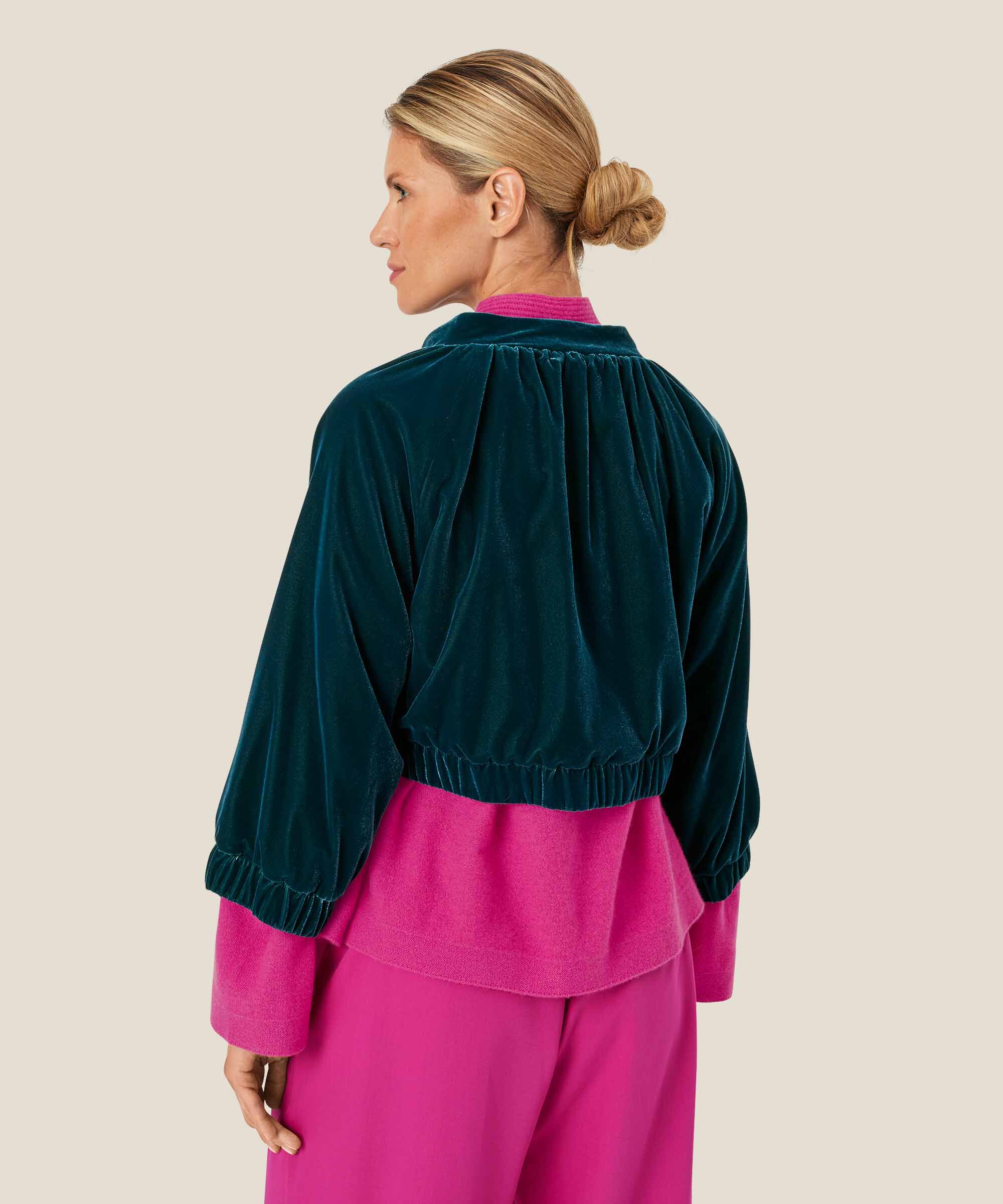 veste courte en velours avec fermeture éclair, Reflect Pond