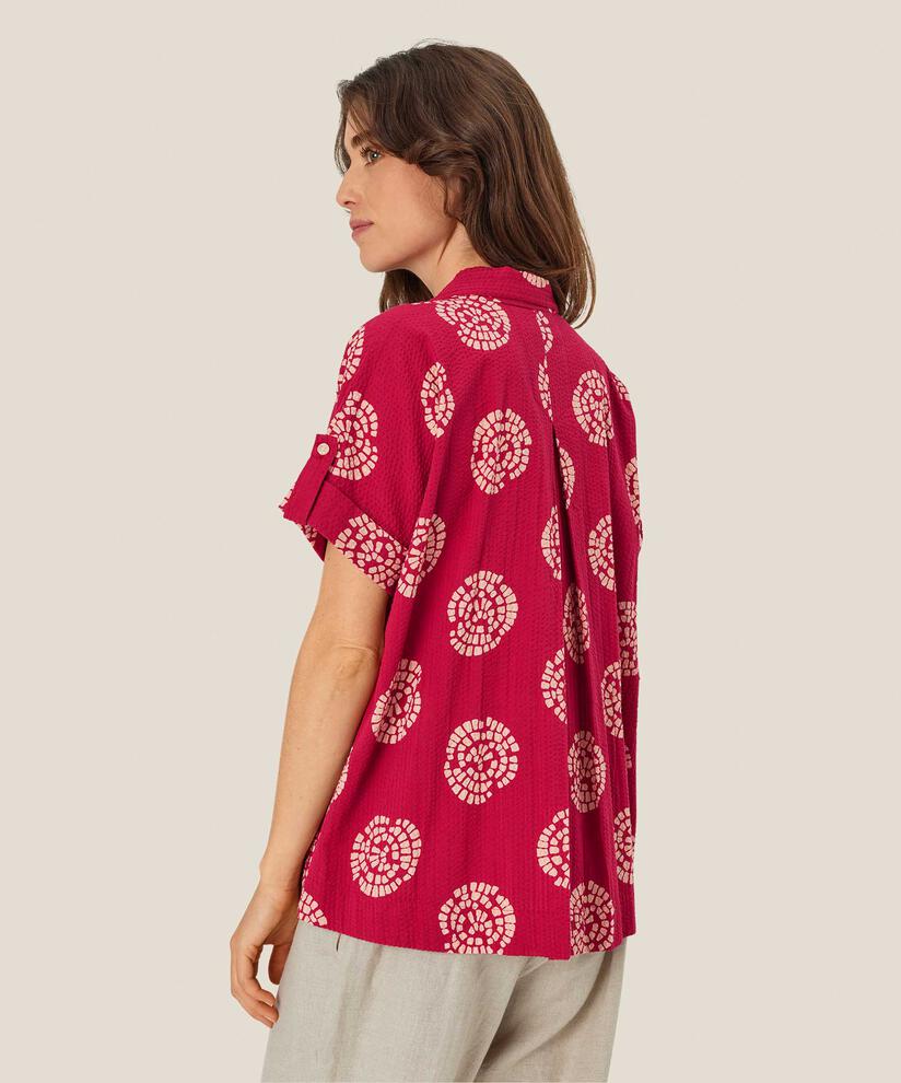 chemise en coton avec fermeture à double boutonnage, Persian Red