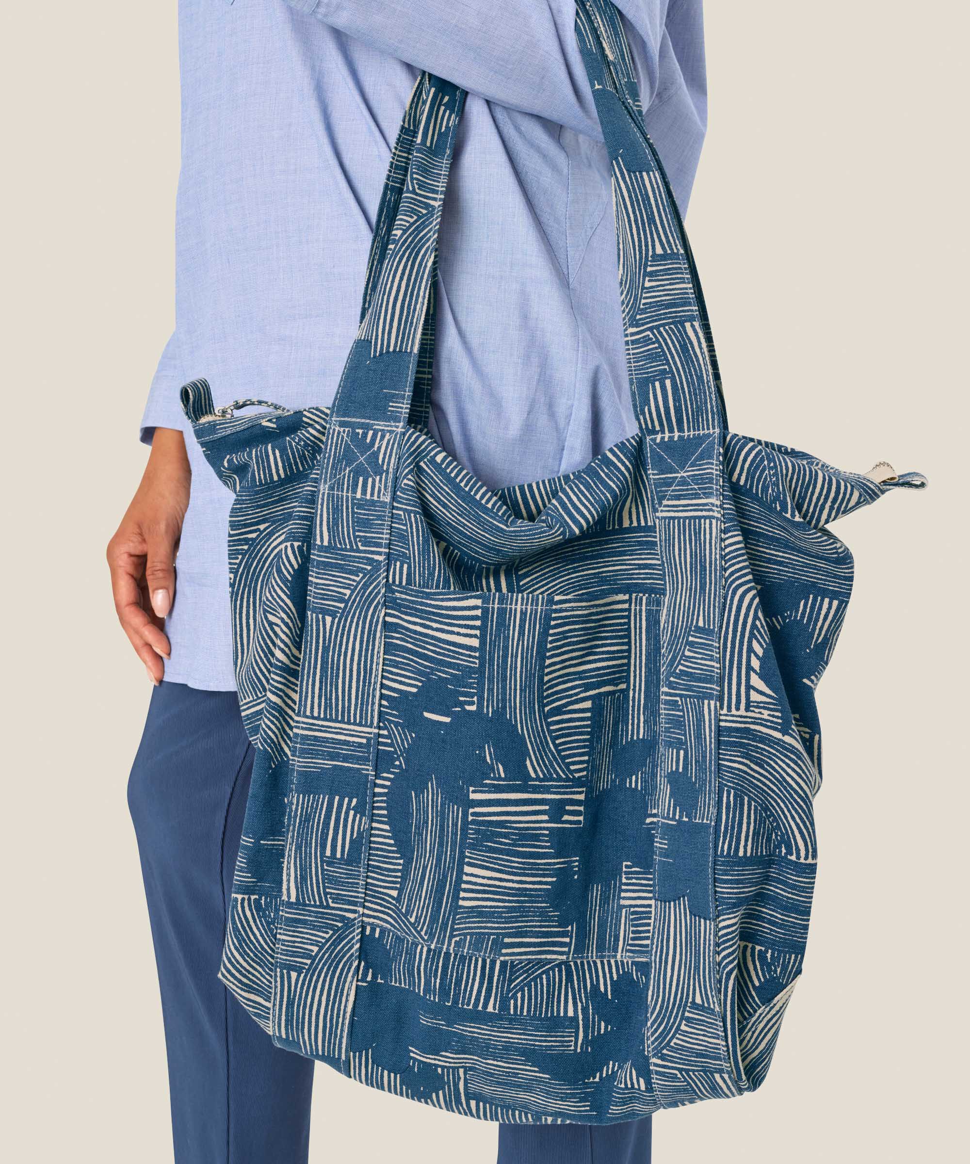 grand cabas en toile avec fermeture zippée, Sargasso Sea