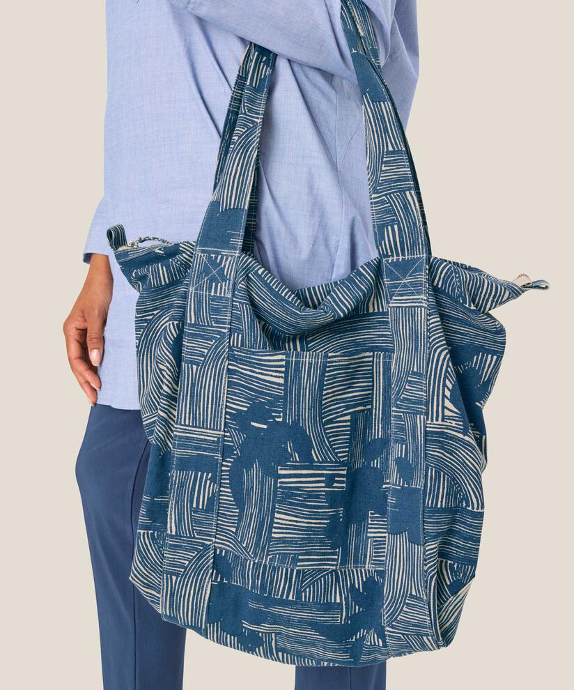 grand cabas en toile avec fermeture zippée, Sargasso Sea