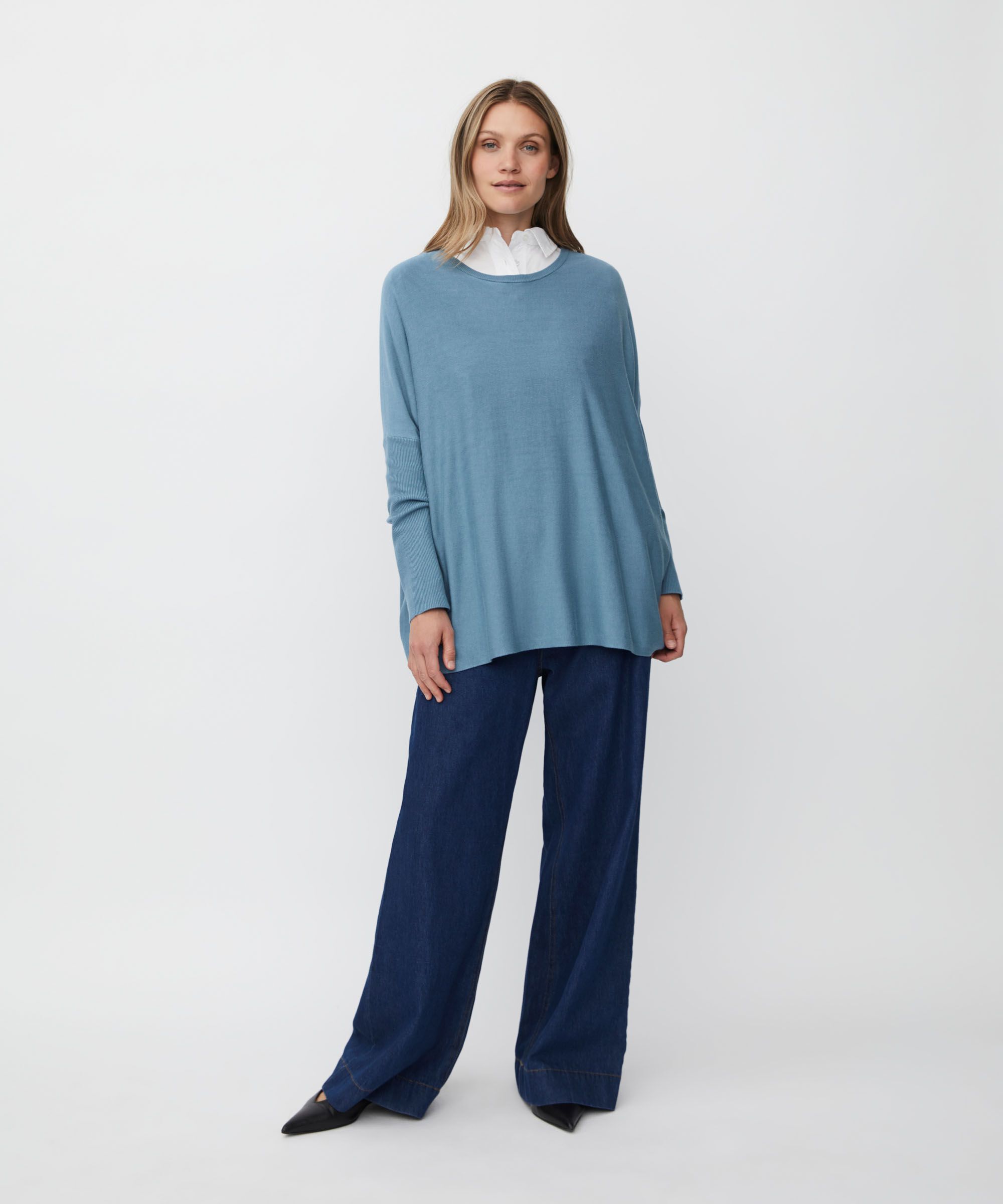 Pull Oversize À Manches Étroites, Proven Blue