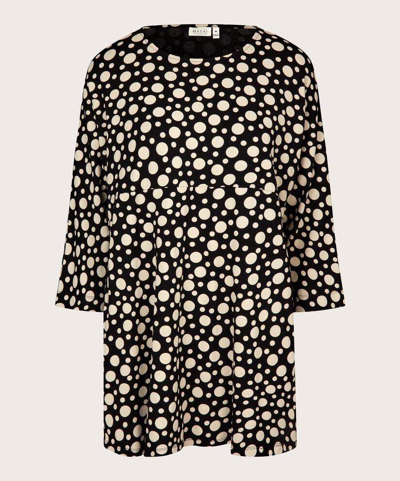 Tunique Imprimée À Manches Longues, Black