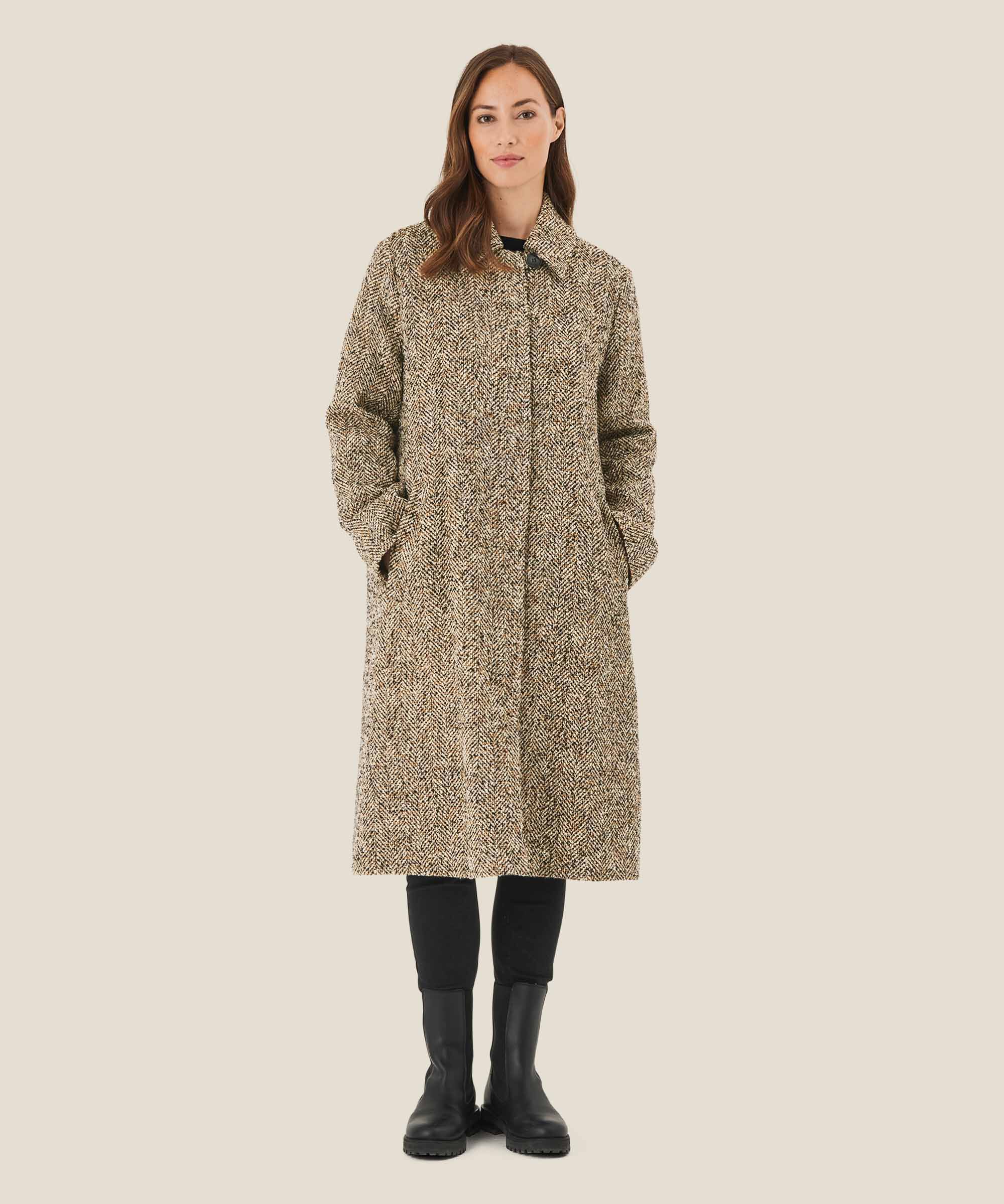 manteau chiné avec fermeture à bouton, Dijon