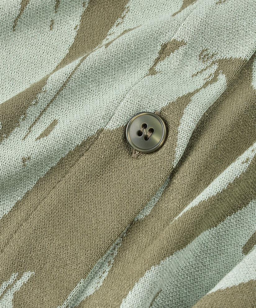 chemise boutonnée en jersey imprimé, Frosty Green