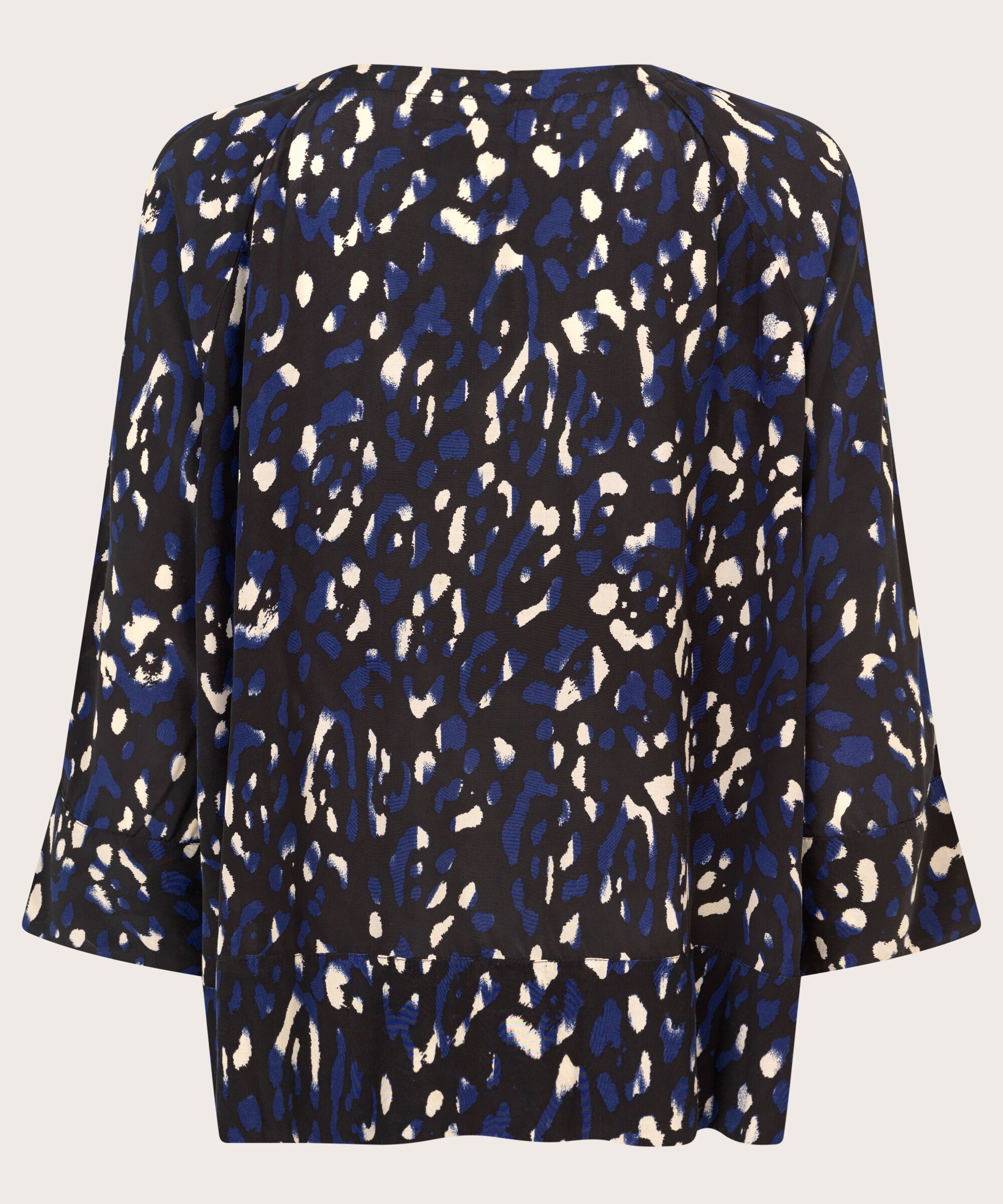 Blouse En Viscose À Col V, Medieval blue