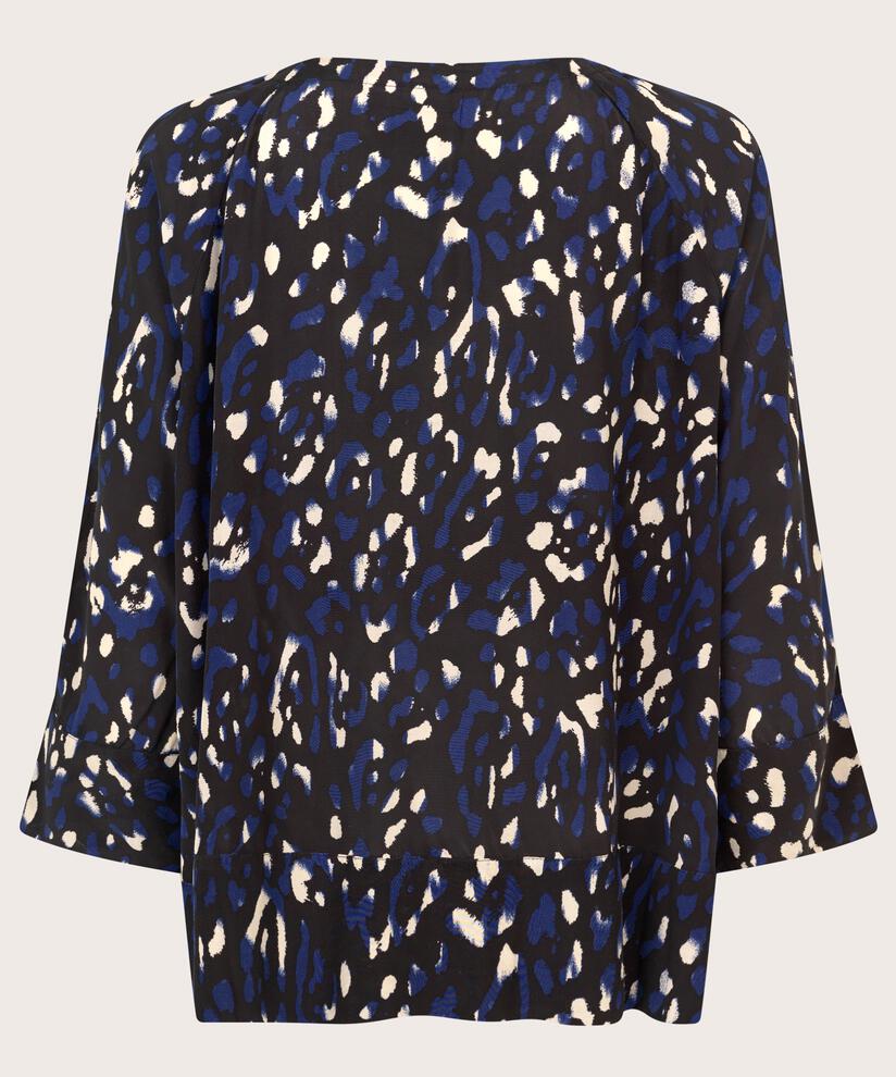 Blouse En Viscose À Col V, Medieval blue