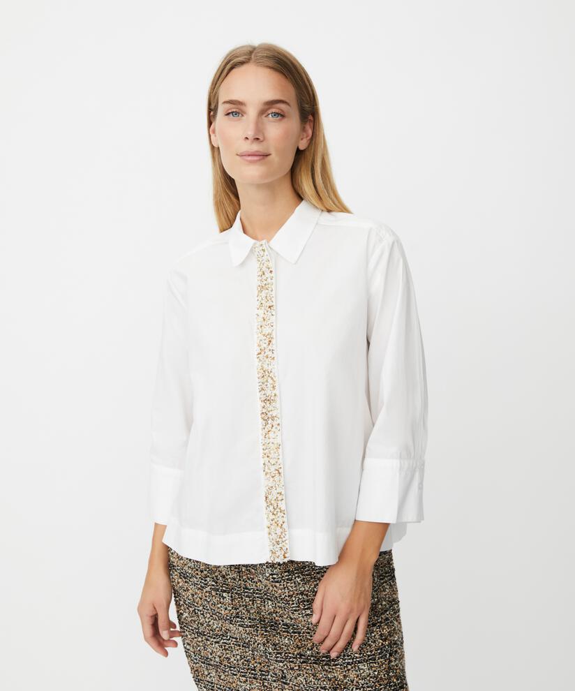 chemise avec fermeture à boutons décorée, White