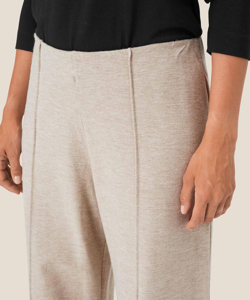 pantalon en jersey avec taille élastique, Beige melange