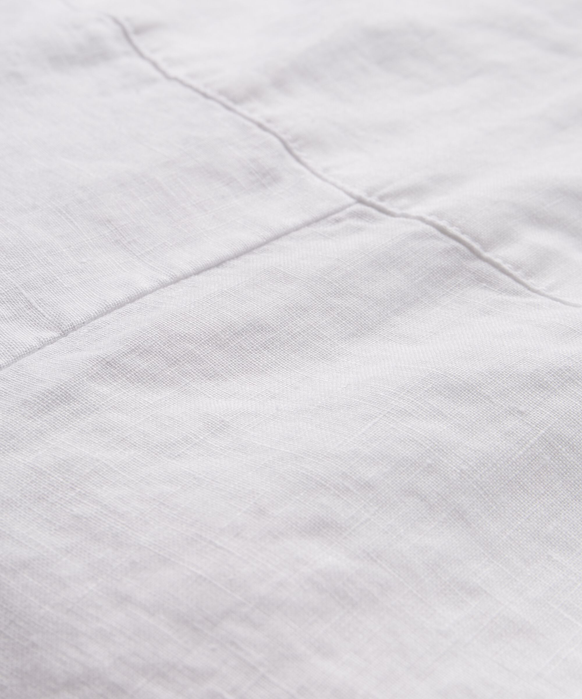 Short En Lin Avec Élastique Smocké Au Dos, White