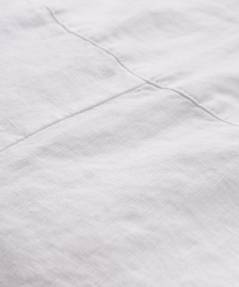Short En Lin Avec Élastique Smocké Au Dos, White