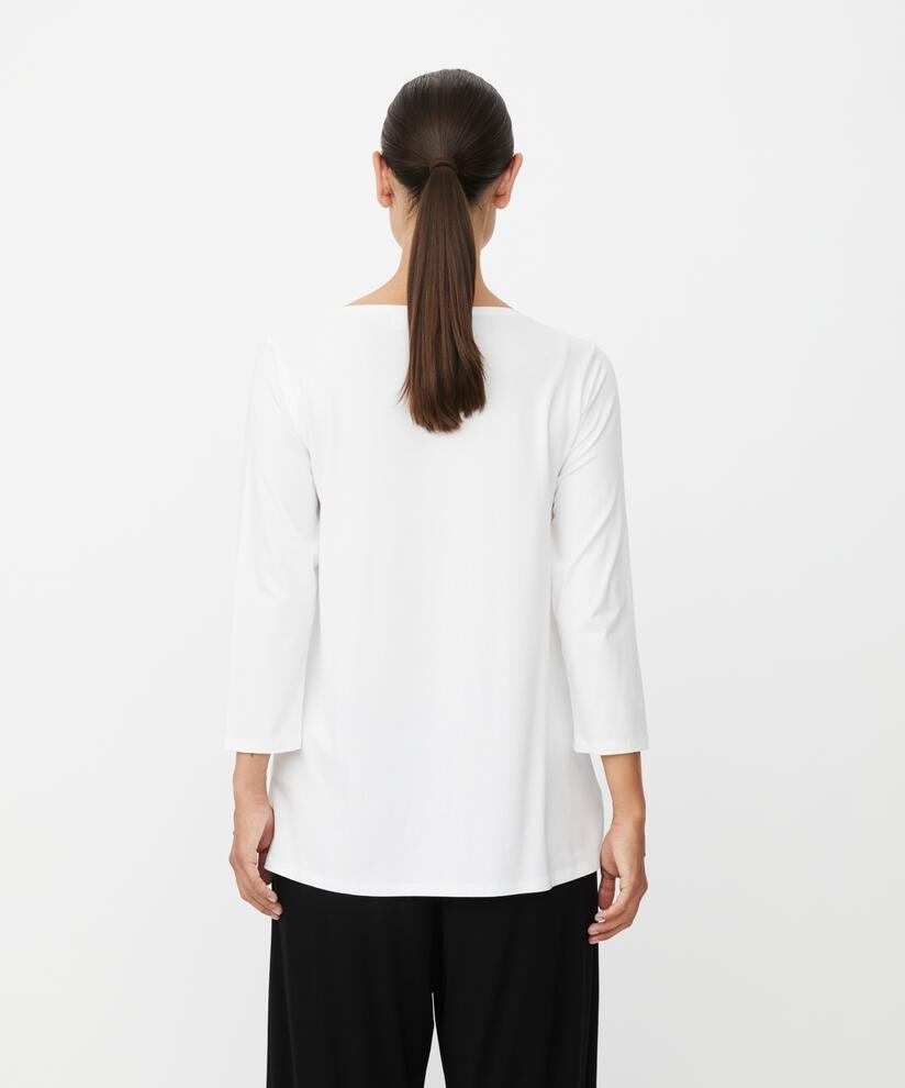 Top En Jersey Á Col Rond, White