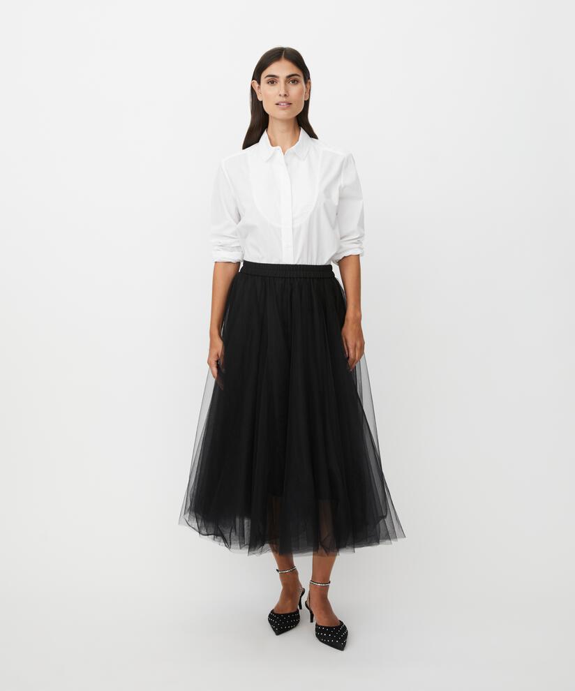jupe en tulle doux avec taille élastique, Black