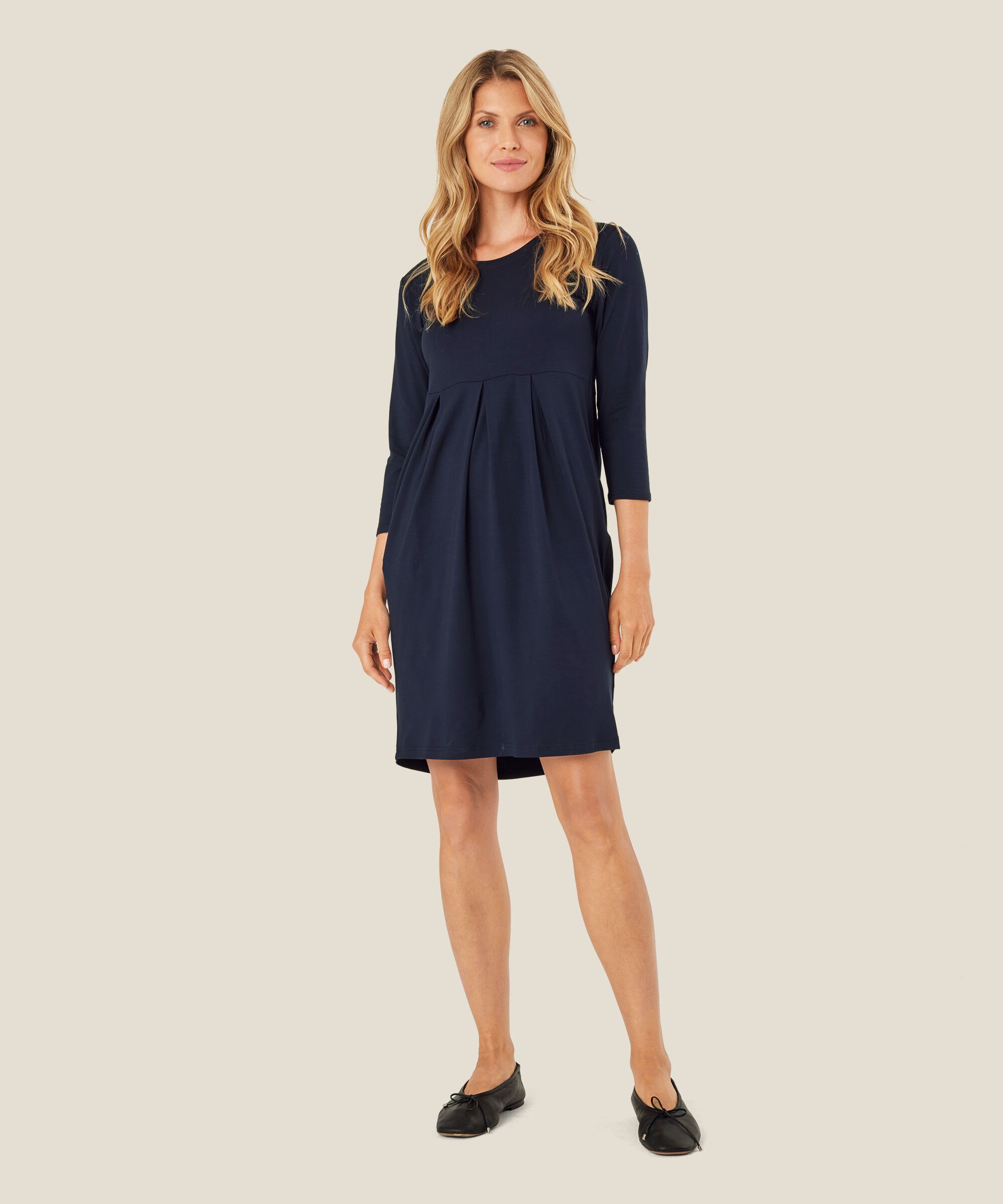 robe tulipe en jersey , Navy