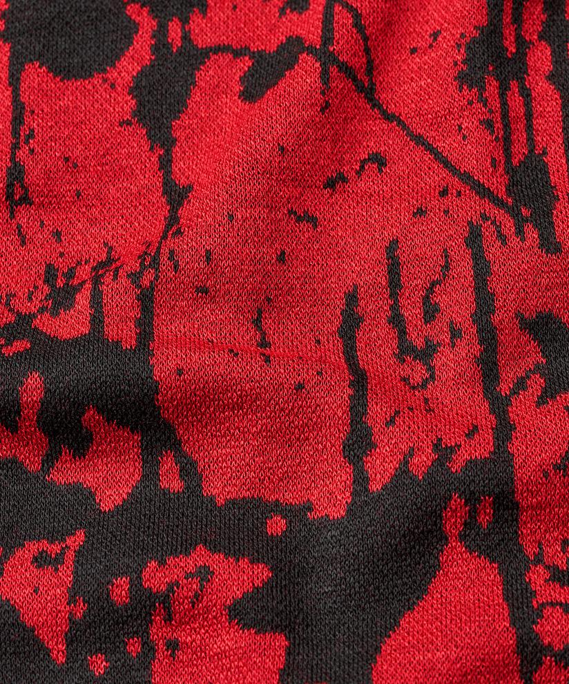 tunique en jersey imprimé à col montant, Scarlet Sage