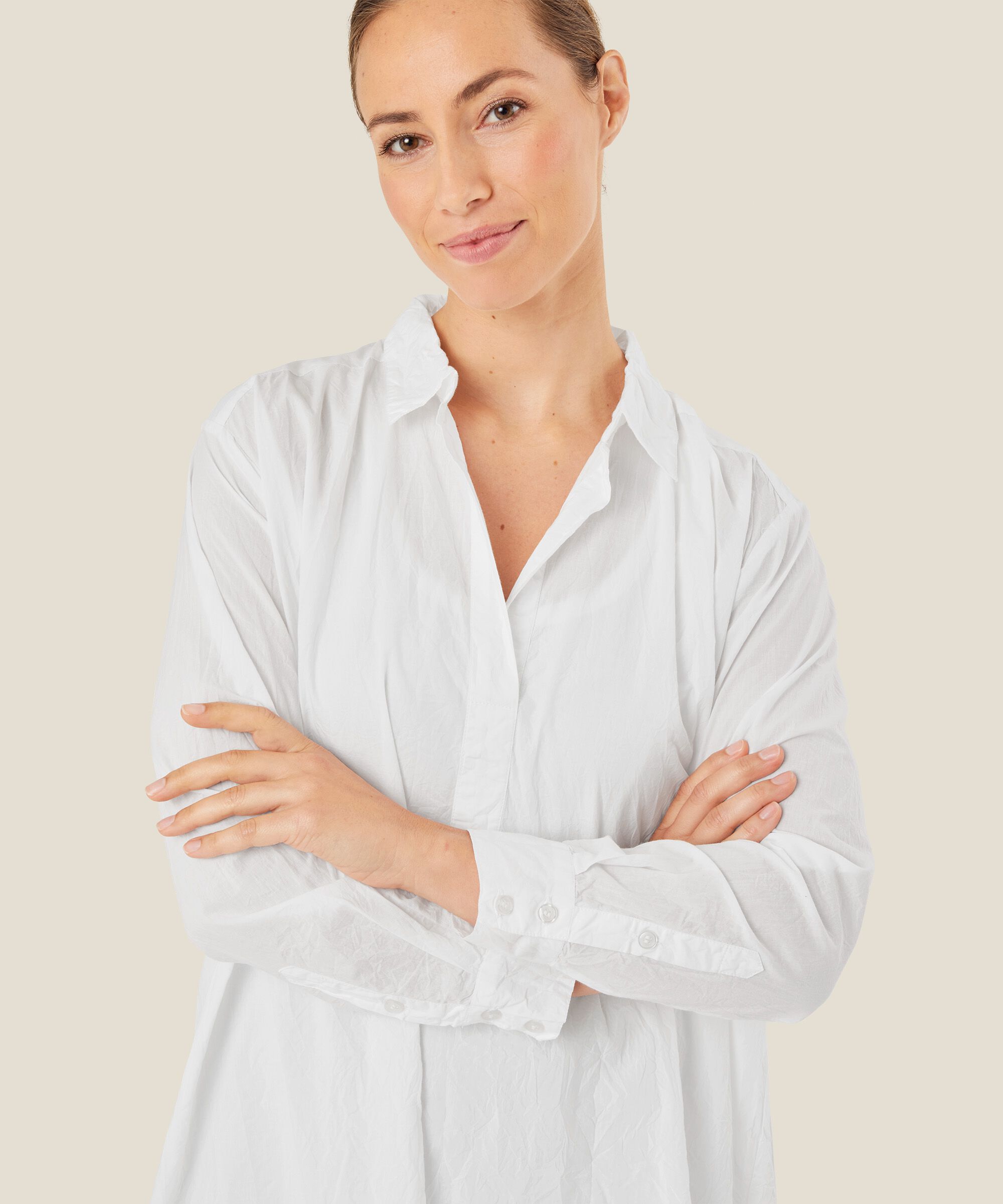 robe chemise en qualité coton, White