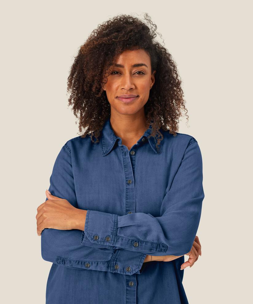 chemise en jean léger en lyocell, Washed denim