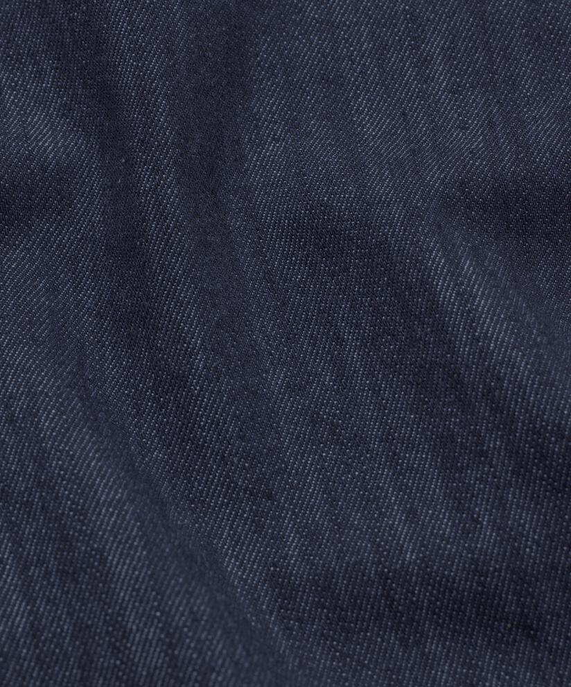 pantalon en jean court à jambes larges et taille élastique, Dark Denim