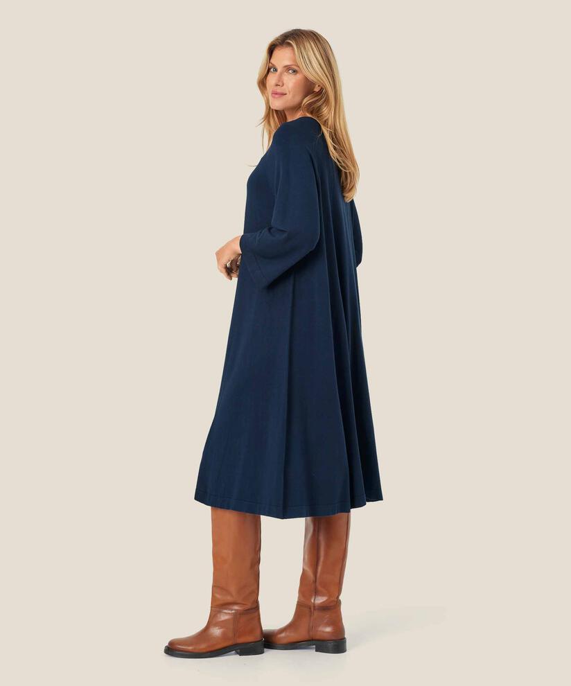 robe en maille fine à manches 3/4, Navy Blazer