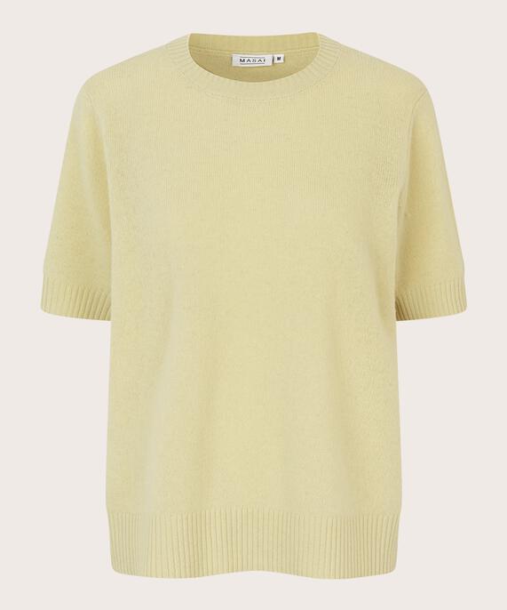 pull tricoté à manches courtes en laine, Hay