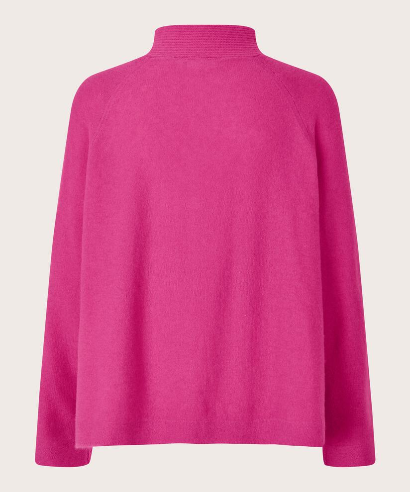 blouse en maille de laine avec liens au cou, Fuchsia Red