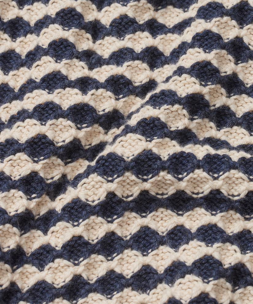 pull en maille de coton à col montant, Mood Indigo