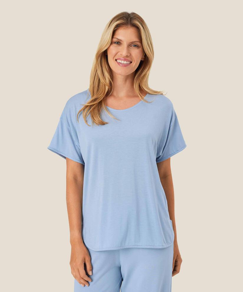 t-shirt fin en lyocell, Blue Fog