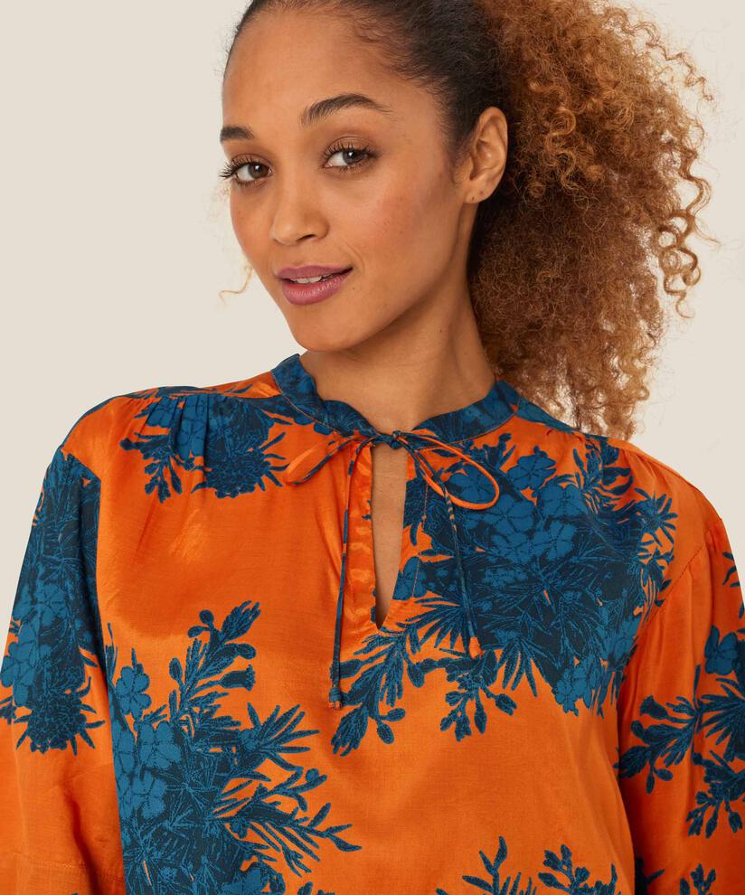 top en viscose avec liens au cou, Russ Orange