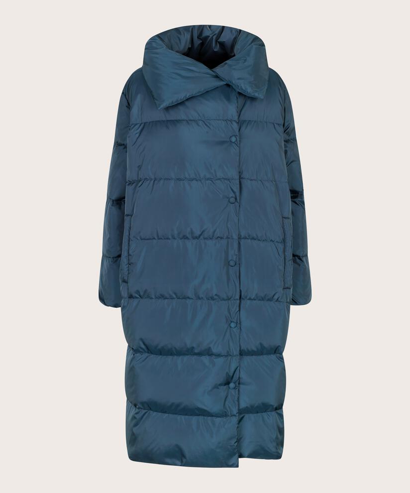 manteau en duvet avec fermeture boutonnée asymétrique