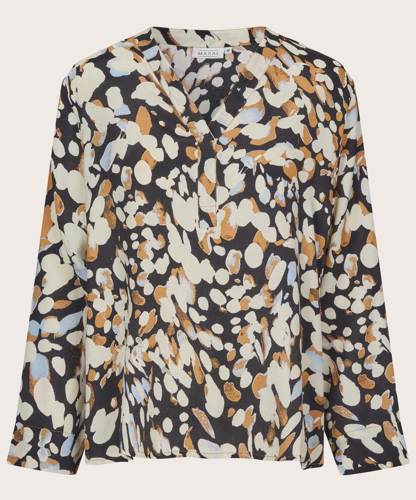 Blouse En Viscose À Col V, Chipmunk