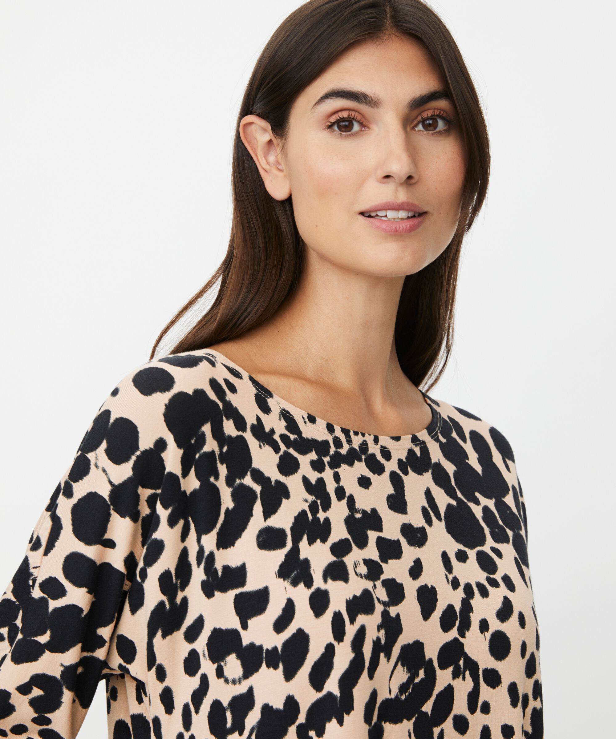 Tunique En Jersey À Manches Longues Avec Poches Fendue, Oxford Tan