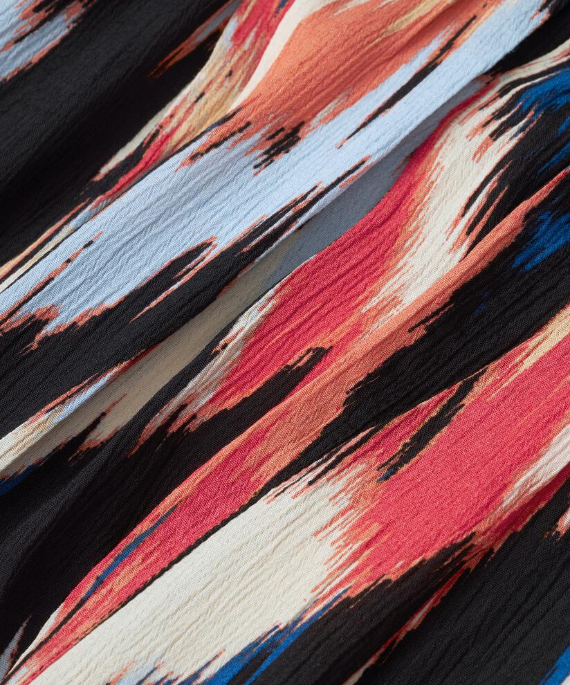robe en viscose imprimée avec de nombreux plis, Hibiscus