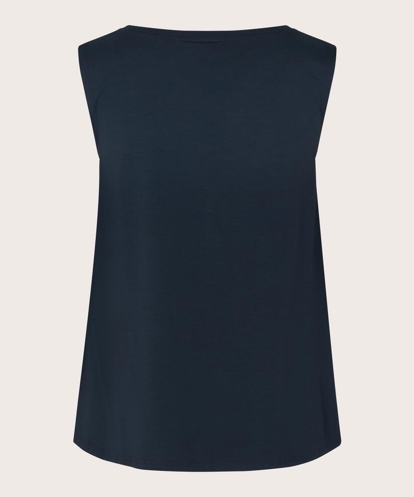 Top En Jersey Sans Manches À Col Rond, Navy
