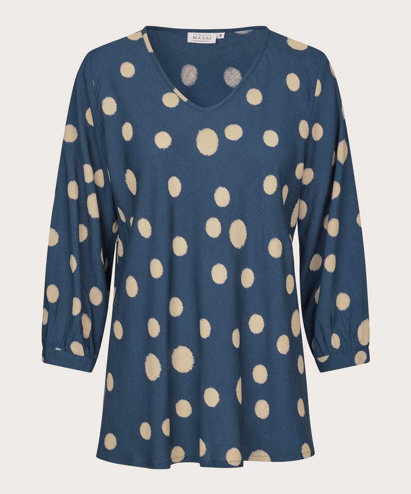blouse en viscose imprimée à col v, Moonlit Ocean