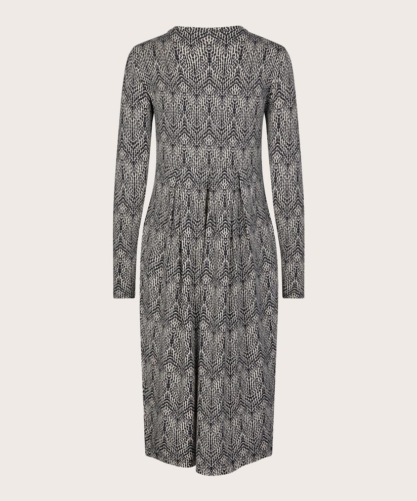 robe tulipe à motifs et manches longues, Black