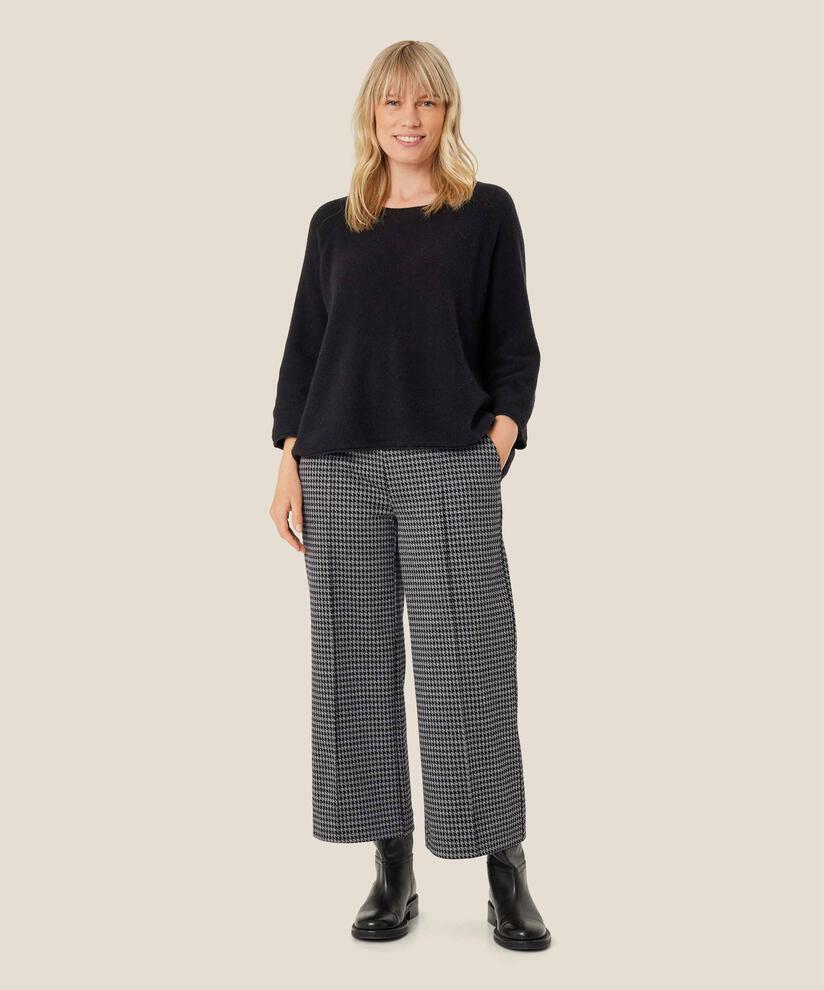 pull en laine à manches 3/4, Black