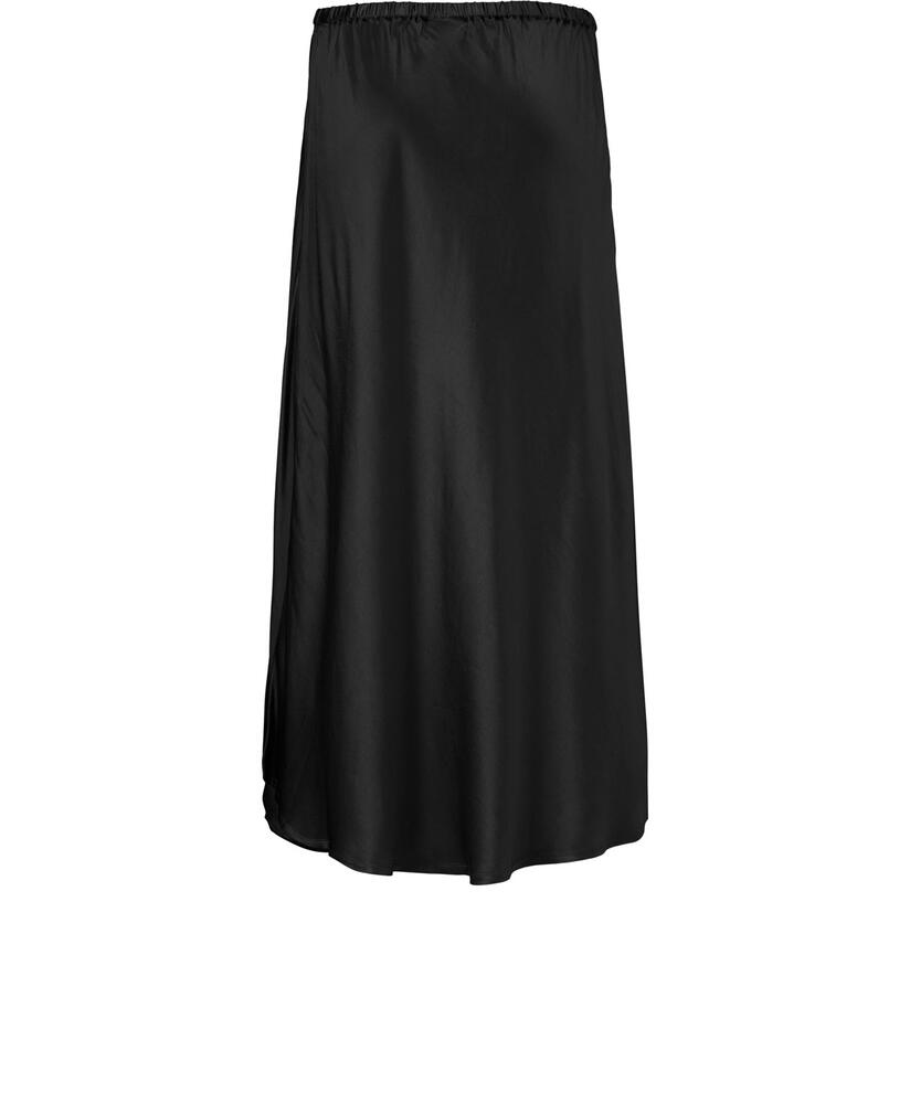 jupe en satin avec élastique étroit à la taille, Black