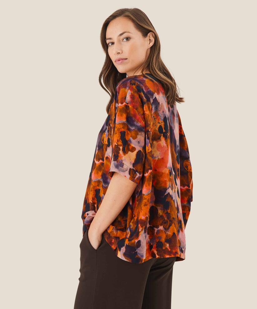 Blouse viscose manches 1/2, Spicy Orange