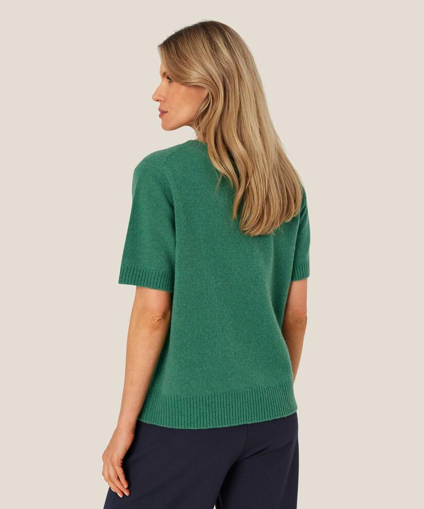 pull tricoté à manches courtes en laine, D. Grass Green