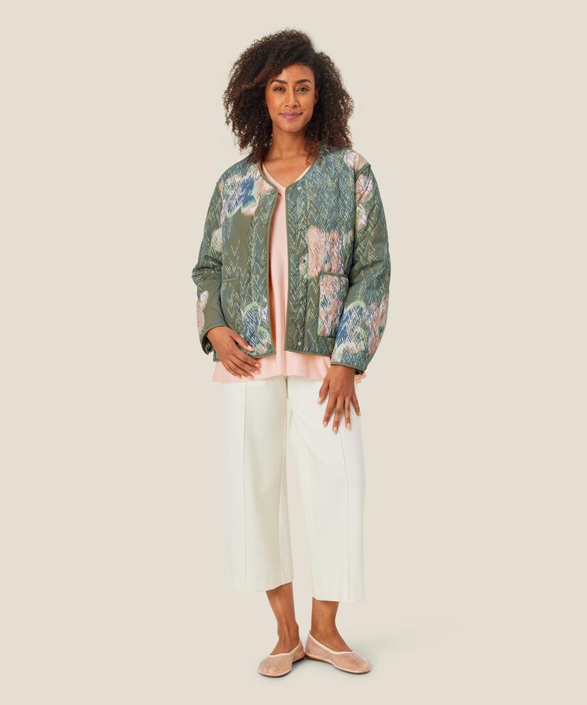 veste matelassée à motifs avec fermeture boutonnée, D. Lichen Green