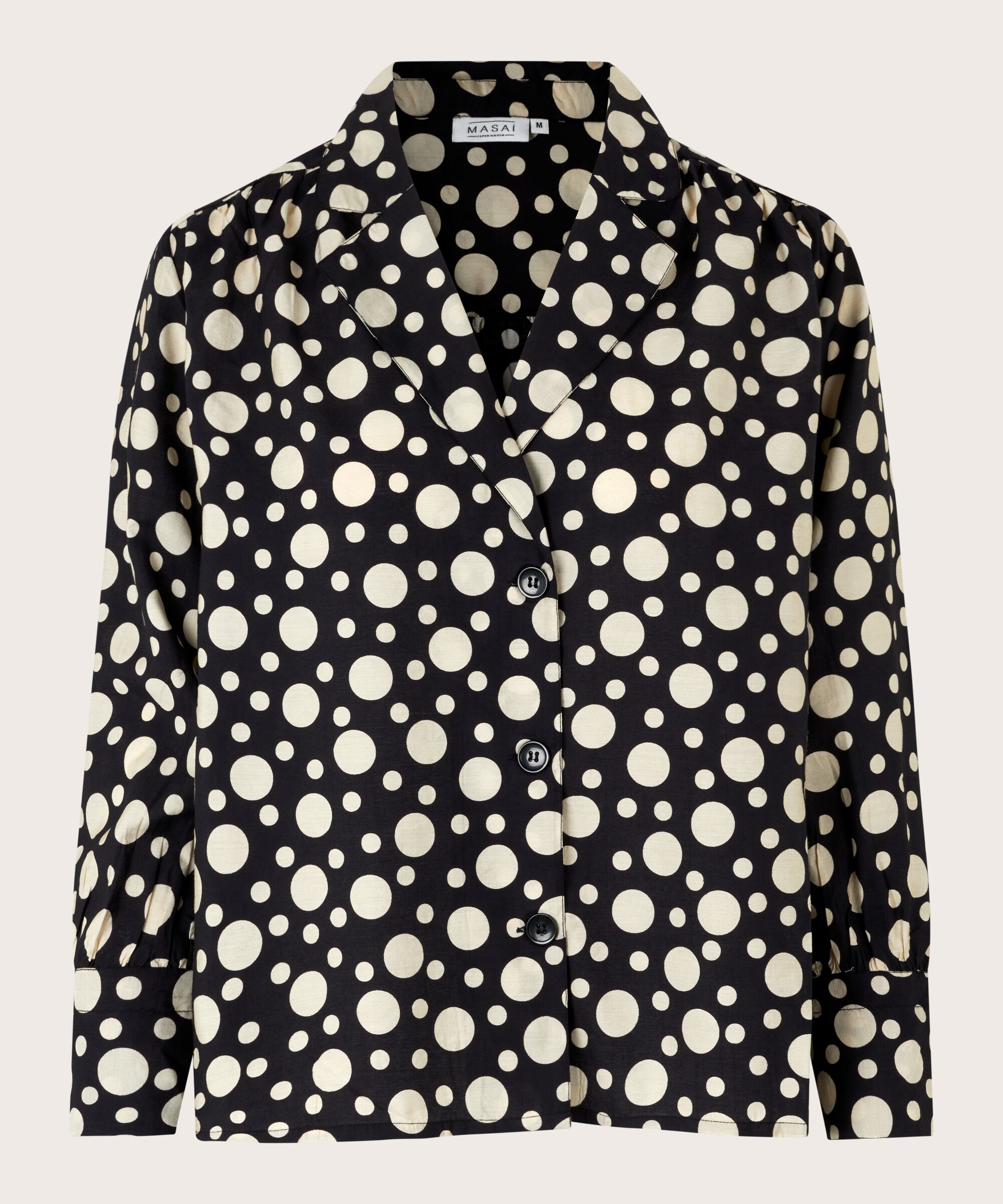 Veste chemise à pois en viscose, Black