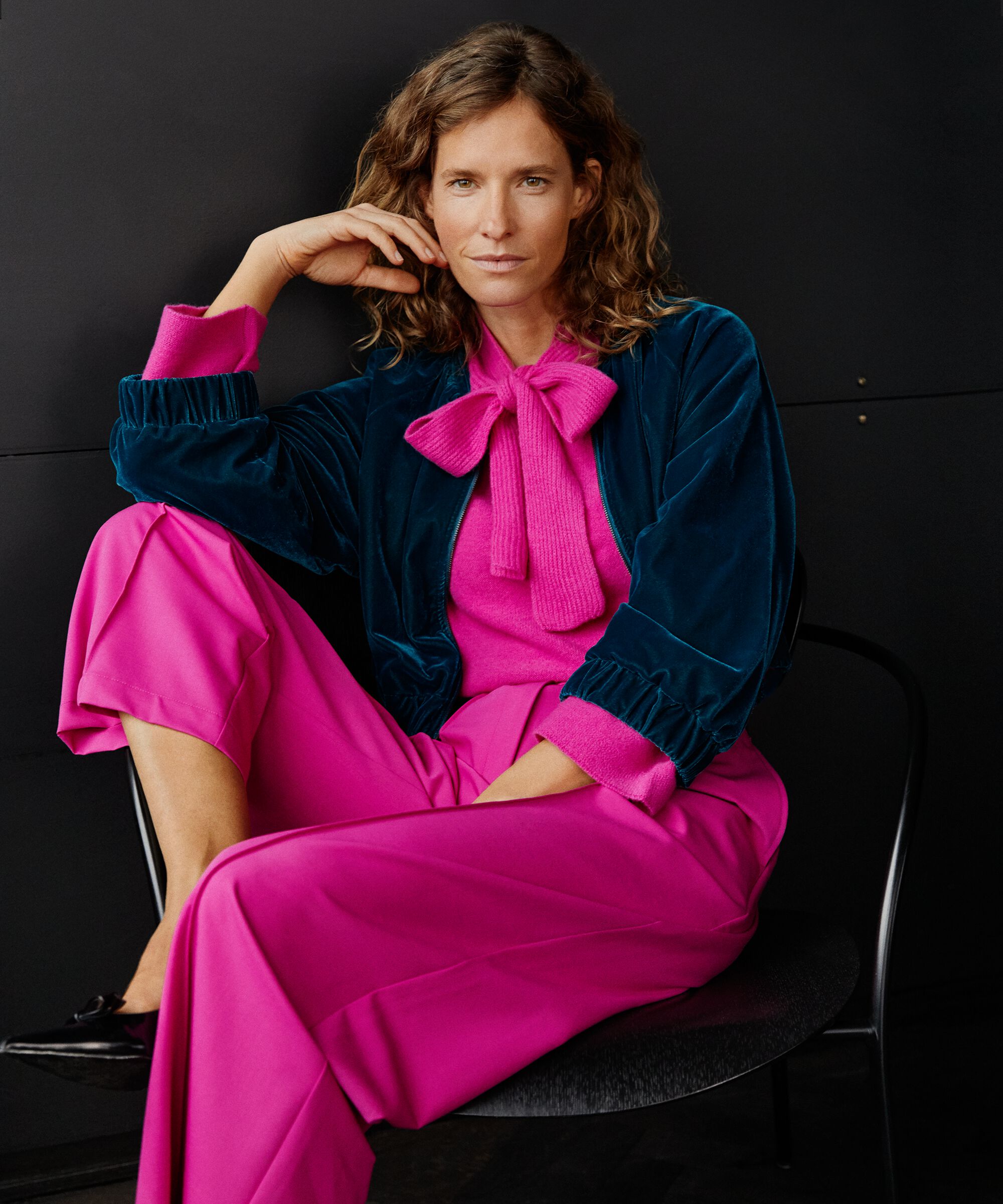 veste courte en velours avec fermeture éclair, Reflect Pond